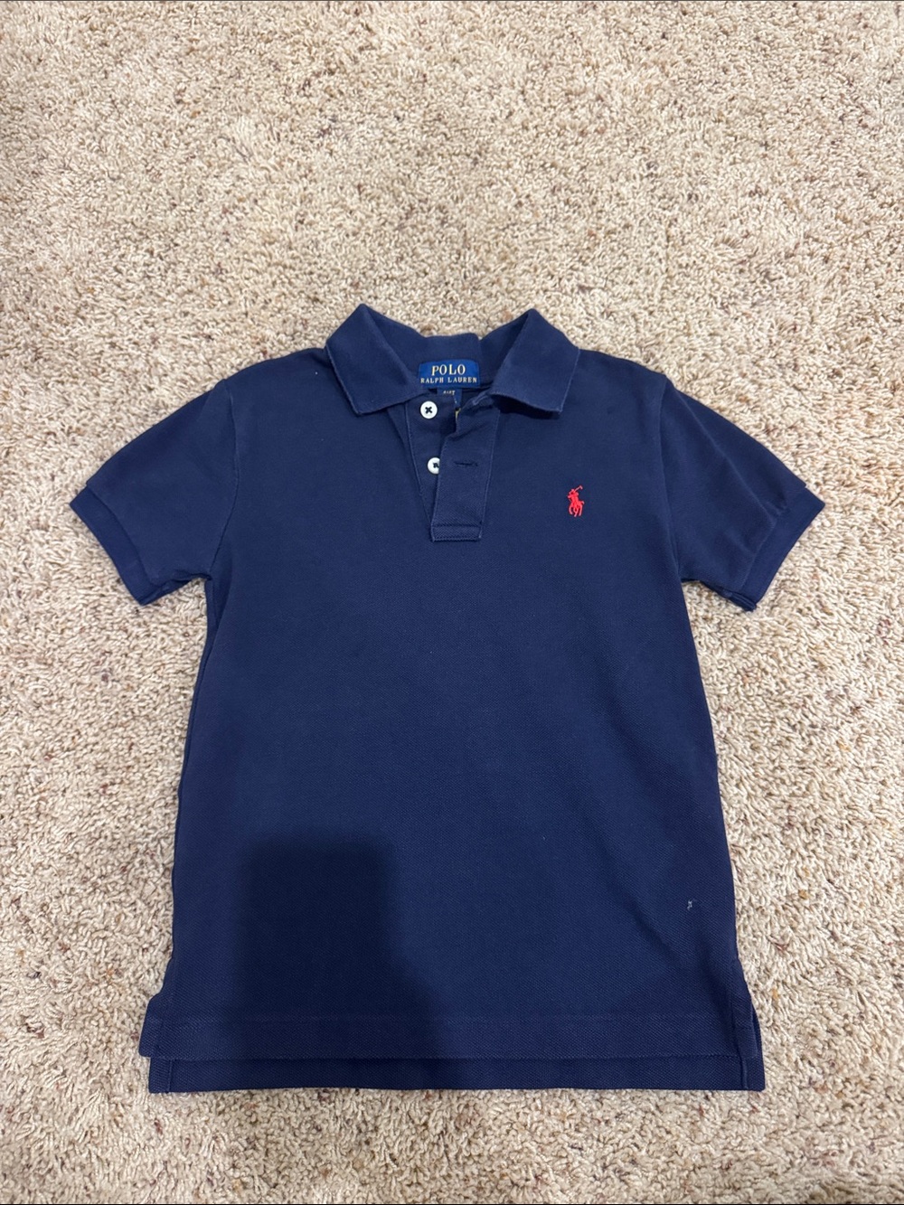 Polo by Ralph Lauren Navy Short-Sleeve Polo with Red Pony